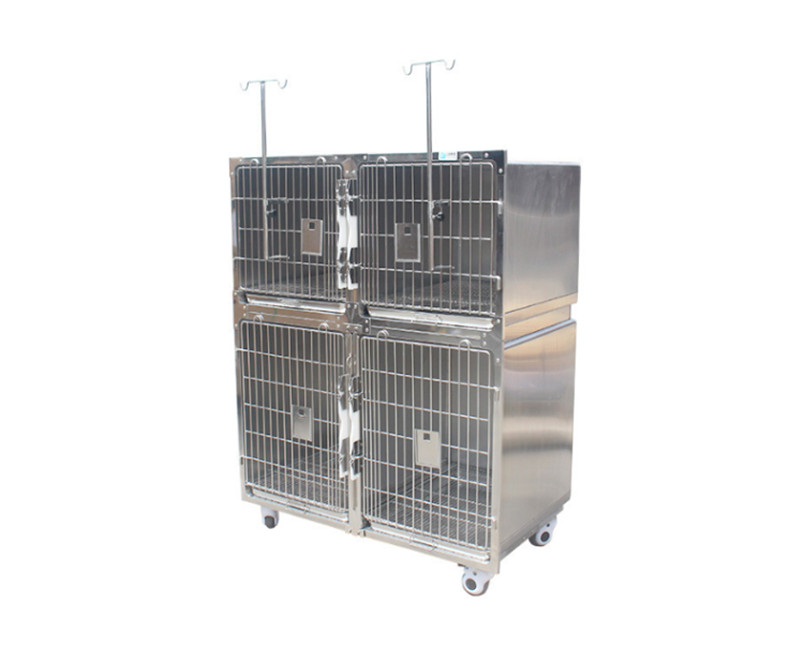 Stainless Metal Vet Double 4 Cages